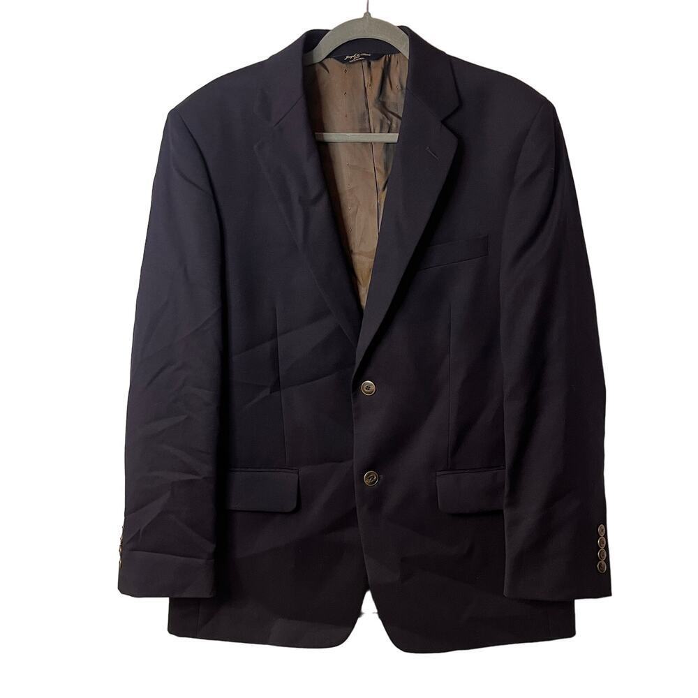 Joseph & Feiss Black Wool Blend Single Breasted Blazer Sz 40